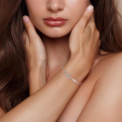 Pulsera de plata de ley 925 con forma de corazón para mujer 6