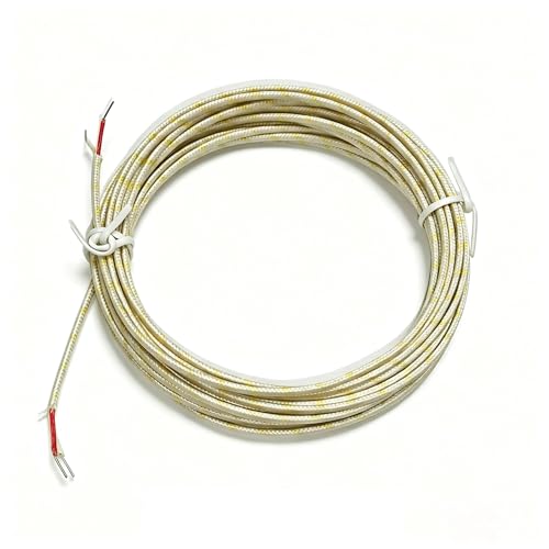 Image of Professional-Grade Type K Thermocouple Wire, AWG 24, Fiberglass Insulated, 700C High-Temperature Resistant, 4.9-Yard (4.6m)