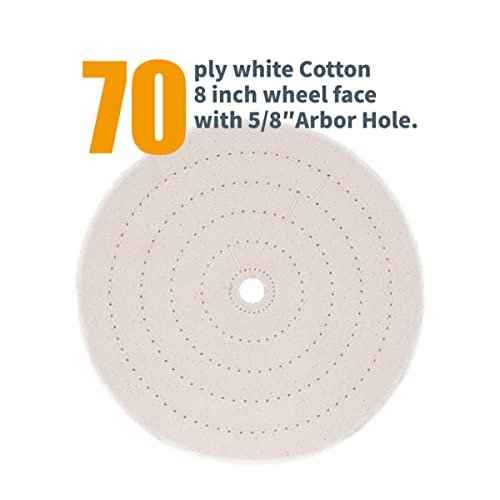 Powertec Bf800C Slow Speed And Long Shift Bench Buffer Polisher With 2 Extra Buffing Wheels, 8 Inch Buffing & Polishing Bench Grinder Machine For Metal, Jelwelry, Knife, Wood, Jade And Plastic #TOP1