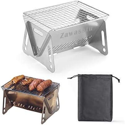 Garden Wood Burning Stove - Which 5 Will Transform Your Outdoor Space? 8 Portable Backpacking Stove with Grill Grid, Folding Stainless Steel Charcoal Grill, Ultralight BBQ Wood Burning Camp Stove for Hiking Picnic Garden Backyard Cooking