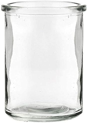 Bluecorn Beeswax 50% Recycled Glass Candle Holder (2¼-Inch Interior Diameter x 3¾-Inch Tall) - Clear