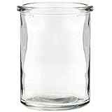 Bluecorn Beeswax 50% Recycled Glass Candle Holder (2¼-Inch Interior Diameter x 3¾-Inch” Tall) - Clear