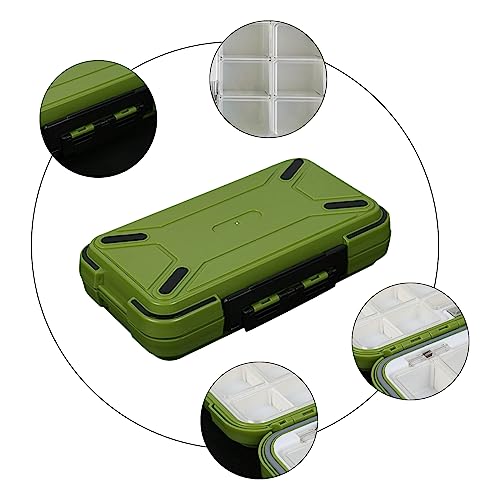 Fishing Tackle Box,RoadLoo Fishing-Lure-Boxes-Bait Multifunctional Fishing Accessories Storage Box 30 Compartment Waterproof Portable Fishing Tackle Box Waterproof with 20 Soft Plastic Lures (green) - Image 3