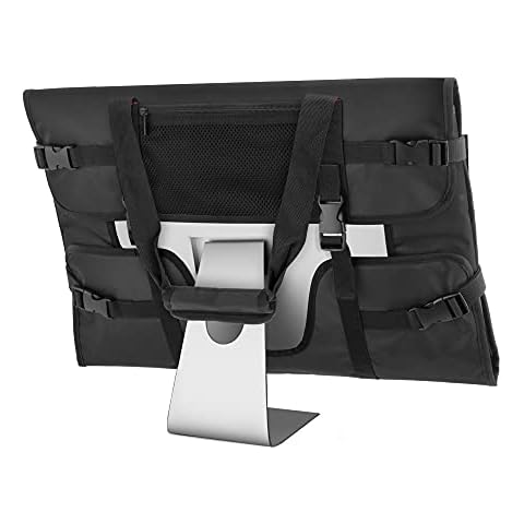 Trunab Monitor Carry Case Compatible with iMac 21.5" Desktop Computer/24’’ iMac /24’’ Monitors, Protective Monitor Dust Cover for iMac Screen and Accessories, Black - Patented Design Cover