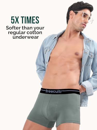 Image of Freecultr Men's Cotton Trunks | Breathable & Moisture Absorbing | Soft Comfort Fit | Everyday Innerwear