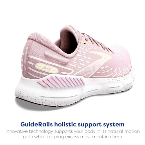 Image of Brooks Women's Glycerin GTS 20 Supportive Running Shoe - Pink /Yellow /White - 7.5 Medium