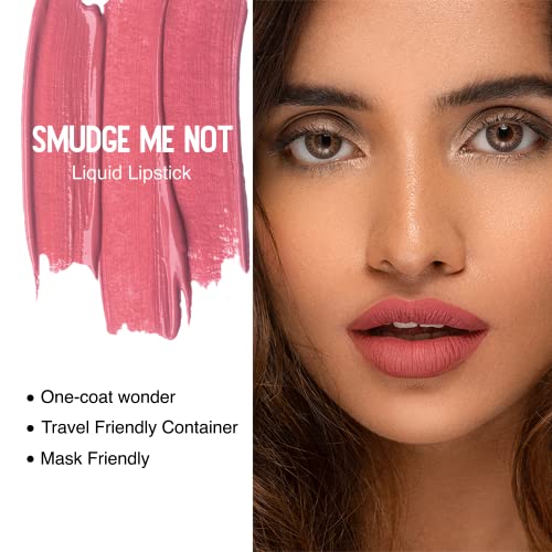 Image of SUGAR Cosmetics Smudge Me Not Liquid Lipsticks for Women | Transferproof & Waterproof | Lasts 12+ Hours | Matte Lipstick | 4.5ml - 26 Rose Repose (Peach Pink)