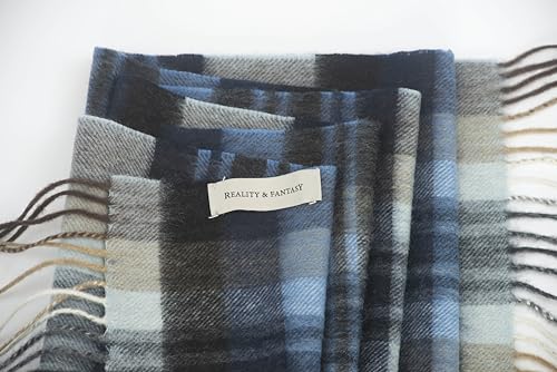 REALITY&FANTASY Cashmere and 100% soft Lambs Wool Plaid Tartan Winter Scarf for Men and Women3