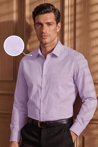 Image of Louis Philippe Men's Cotton Striped Regular Fit Shirt