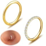 2PCS 6mm TitaniumHoops Earrings,Hypoallergenic nose Rings,18g,G23 Small Nose Rings 18K Gold Plated,fashion titanium nose ring lightweight