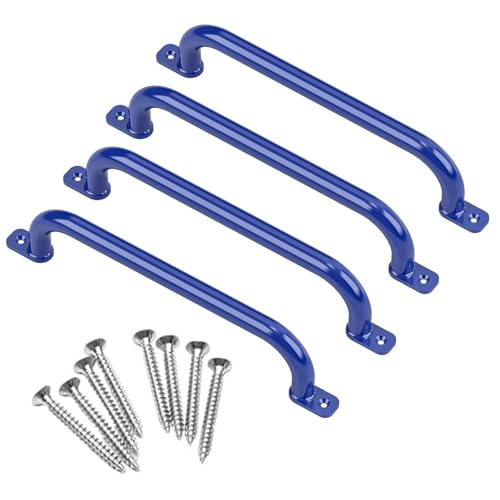 Image of 48cm Long Metal Playground Safety Handle Monkey Bars for Kids Backyard (Pack of 4), Jungle Gym for Indoor Outdoor Playground Playset Handle Accessories for Playhouse, Blue