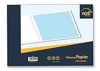 Plastoreg Millimeterpapier/Millimeterblock A3-50 Seiten Premiumpapier 95g/m² mit blauen Raster/Linien in 1/5/10mm u.a. für technische Zeichnungen