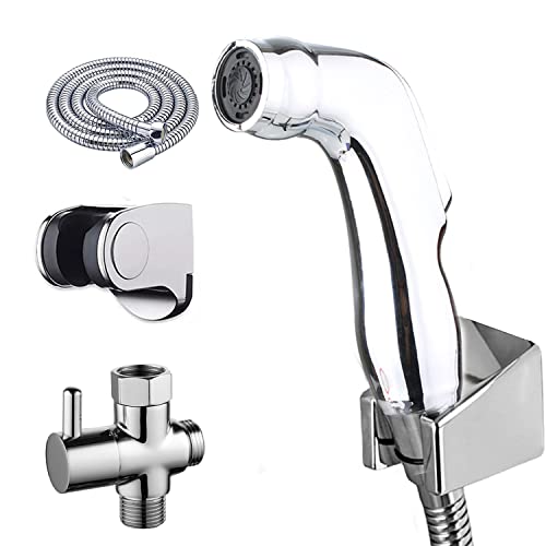 Pulverizador de Bidé de Mano para Inodoro- Rociador de Bidé con Manguera de Ducha de 1.5m y Soporte y Válvula Desviadora para Baño,Grifo Bidet Portatil para Higiene Personal y Rociador de Inodoro Cover