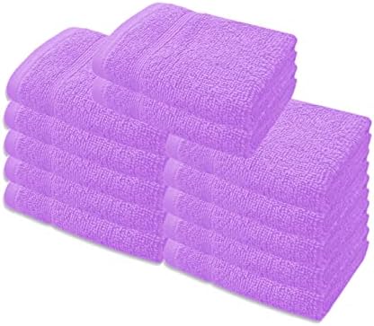 A & B TRADERS Premium Cotton Face Cloths Flannels Washcloth 12-Pack 500 GSM Ring Spun Soft Absorbent 30 x 30cm Towels (White)