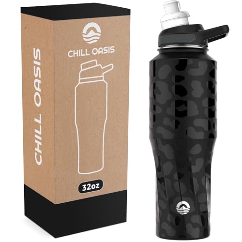 Chill-Oasis-Water-Bottle-Compatible-With-Popular-Flavor-Cartridges-BPA-Free-Leak-Proof-Double-Walled-Vacuum-Insulated-Stainless-Steel-and-Dishwasher-Safe-Cold-for-24-Hours-Leopard-32oz Chill Oasis Water Bottle | Compatible With Popular Flavor Cartridges | BPA Free, Leak Proof, Double-Walled Vacuum Insulated Stainless Steel, and Dishwasher Safe | Cold for 24 Hours (Leopard, 32oz) - Image 1