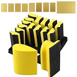 16 Pieces Hand Sanding Block Set, Contoured Profile with Hook and Loop, Hand Sanding Pad with Plate Convex and Concave Shape for for Woodworking, Furniture Restoration, Crafts, Automotive