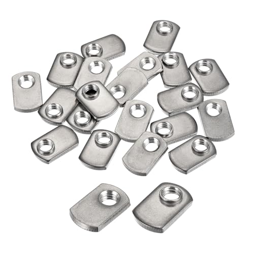 Uxcell F24061500UX0246 Slide In T-Nut With Offset Thread, 20Pcs 5/16"-18 304 Stainless Steel T Nuts cover