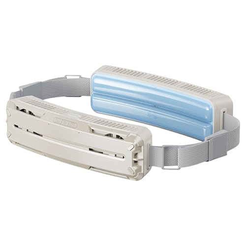RKJRTK Ventilador portátil con cinturón de hielo de 360 grados, recargable, 5000 mAh, para trabajo al aire libre, camping, pesca