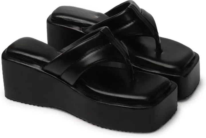 UUNDA Fashion Casual Wedges Heels Sandals with Comfortable Sole For Womens & Girls (Black, 4) (B0CSYZK1YM) Amazon Price History, Amazon Price Tracker