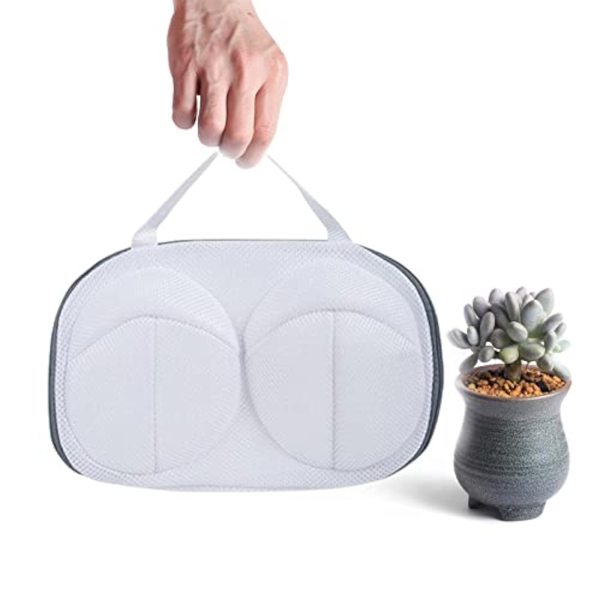 Bra Washing Bag for Air Drying & Hanging, Gray Edge