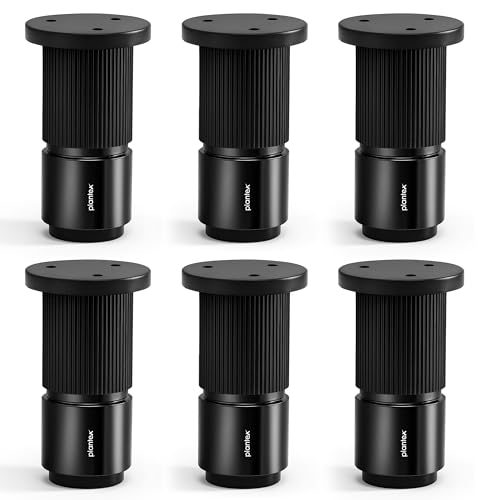 Image of Plantex 3 Inch Sofa Leg for Bed Furniture /Aluminium Sofa Leg for Table /Support Legs /Furniture Leg - Pair of 3 (6 Piece) (DTS-77, Black)