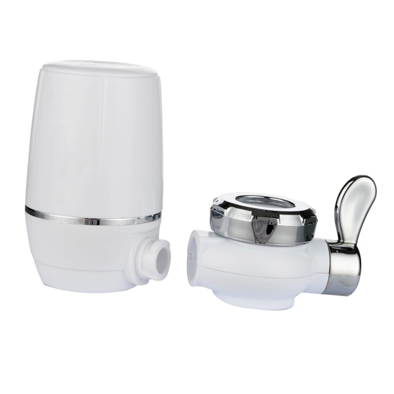 Veemoon Filtro Per Rubinetto Acqua Cucina Con 2 Filtri Ceramici Lavabili, Purificatore D’acqua Compatto Abs Resistente, Filtrazione a 7 Strati, Installazione Facile Per Uso Domestico