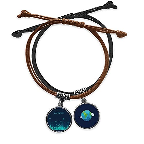 Pulsera de cuero de Bangkok con detalles sombreados de alta calidad artesanal