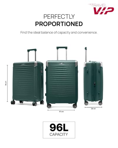 Image of VIP Shockedge Large Polycarbonate Hard Case 8-Wheel Trolley Bag, Green