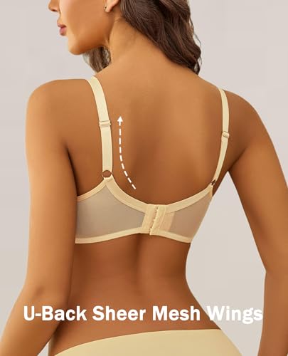 Image of Avidlove Womens Lace Bras Sexy Underwire Unlined Bra V Neck Mesh Everyday Bra Lingeries No Padded