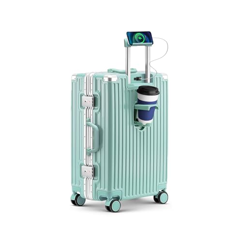 20-Inch Aluminum Carry-On Luggage with USB & TSA Lock