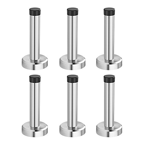 Door Stop 6 Pack, Oway Wall Door Stopper Sus 304 Stainless Steel Door Stop Wall Protector Brushed Finish Door Stop Bumper Works On Any Surface, 3.74Inch #TOP18
