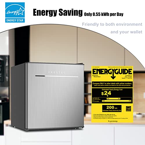 Frestec BC47STAINLESS 1.6 Cu.Ft Mini Fridge With Freezer, Compact Refrigerator thumb #5