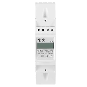Ketsicart DIN-Rail Electric Meter Digital LCD Electric Meter Anti-Electromagnetic Interference Meter Energy Meter, High Reliability Electric Meter Electric Meter, Multimeter, for Frequency for Current