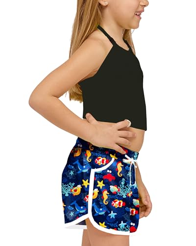 Image of Deerose Kids Hawaiian Swim Board Shorts Quick Dry Active Swim Trunk 5-14 Years