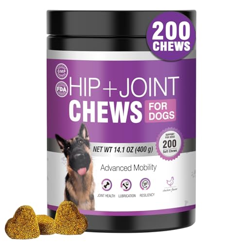Glucosamine for Dogs 200pcs Joint Support Supplement Dog Hip and Joint Chondroitin Chews Treats with MSM Dog Joint Pain Relief Mobility Supplements Chicken Flavor Fit All Large Small Medium Breed