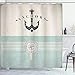 Ambesonne Ocean Decor Shower Curtain, Nautical Anchor Sailor Sea Directions Antiqued Theme, Polyester Fabric Bathroom Set with Hooks, 69 W X 70 L Inches, Beige Turquoise and Dark Green