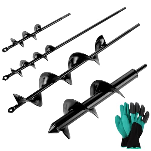 FWEEK Tarière pour Perceuse Électrique, 4 Pièces Mèche Tarière pour Perceuse et Tarière Thermique, Foret Plante en Acier avec 4 Tailles...