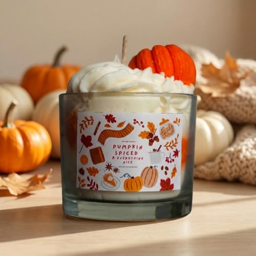Latte Jar Candle – Pumpkin Spice Scented Soy Wax Candle for Home ...