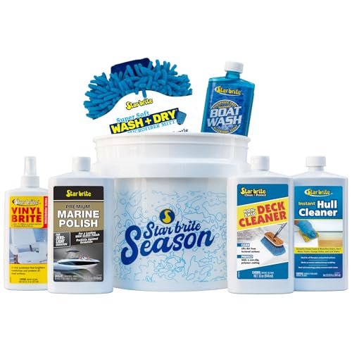 STAR BRITE Complete Boat Care Kit - Unbreakable Vinyl Bucket with Marine-Grade Cleaners & Tools