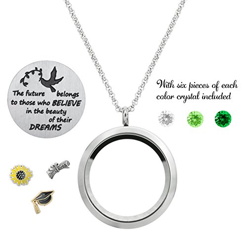 The Best Thing About Having You for A Mom is My Kids Having You for A Grandma Stainless Steel Locket Pendant Floating Charms Necklace4