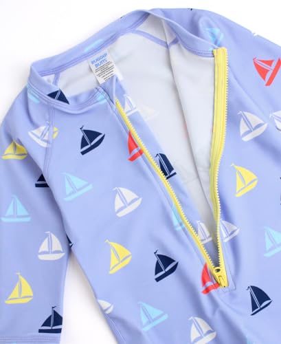 Image of RUGGEDBUTTS Baby /Toddler Boy Swimsuit, One Piece Zipper Rash Guard Sunsuit with UPF 50+ Sun Protection