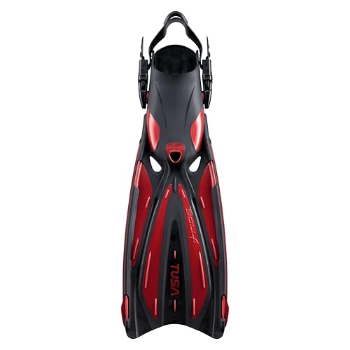 TUSA SF-22 Solla Open Heel Scuba Diving Fins, L-XL Metallic Dark Red