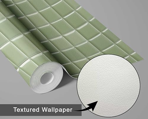 Papier peint mosaïque vert en vinyle autocollant 25x120 - 6