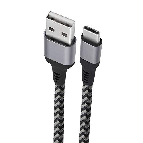 Cabo USB-C (tipo C) para USB, 3.1 velocidade, 5Gbps, nylon trançado, 1.5 m, UCC02, Geonav, Cinza Esp