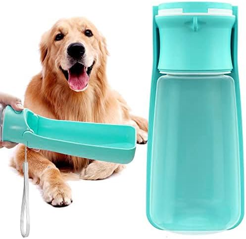 Portable Dog Water Bottle for Walking 19 OZ or 12 OZ Portable Pet Water Bottles for Puppy Small Medium Large Dogs Water Dispenser Dog Water Bowl Dog Accessories (Green)