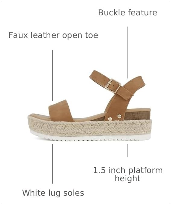 Image of Soda CLIP ~ Women Open Toe Ankle Strap Platform Espadrille Sandal | Casual Sandals