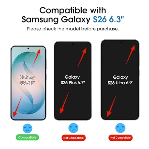 Image of amFilm Auto-alignment OneTouch for Samsung Galaxy S26 6.3'' Screen Protector + Camera Lens Protector, Tempered Glass, 30 seconds Installation, Bubble Free, Case Friendly, Anti-Scratch [2+2 Pack]