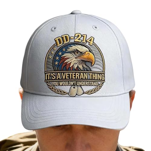 Genérico Veterano De Gorra De Béisbol, Artículos De Unisex con Águila Bordada | Gorras Conmemorativas De Veteranos | para Cumpleaños Marina Halloween Playa Jardín Patio Senderismo Trabajo Viajes Dep