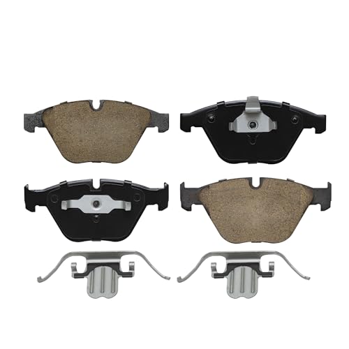 Image of Detroit Axle - Front Brake Pads for 2008-2013 BMW 328i 2009-2013 328i xDrive 2013-2015 X1 2008 328xi Ceramic Brake Pads w /Hardware Replacement