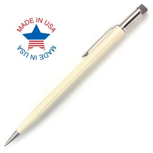 Autopoint All-American Pencil, 0.9mm tip, Paneled Barrel, Ivory, American Made (10010IV)